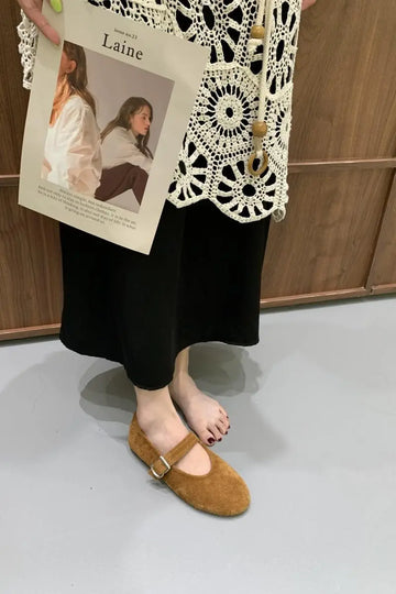Xajzpa Autumn Fashion Flat Ballet Shoes Women Shallow Ballet Leather Round Toe Female Ballerina Soft Moccasin Mary Janes Shoes